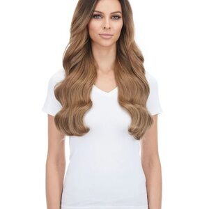 Clip-In Human Hair Extensions – 24" inch (240gram) Ash Brown, Full Set (BELLAMI)